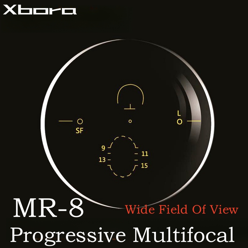 Xbora 1.61 MR-8เลนส์ฟิลด์โปรเกรสซีฟกว้างพิเศษเลนส์แว่นตาไร้กรอบหลายระดับ HD ป้องกันการขีดข่วนสะท้อนแสง