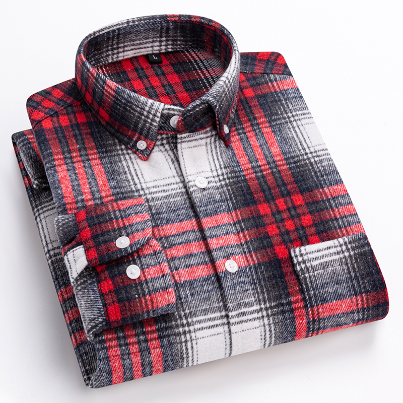 Neu im Hemd, hochwertige, schleifende Langarmhemden aus 100 % Baumwolle für Herren, Slim-Fit-Freizeithemd, weiche, karierte Designer-Bürokleidung