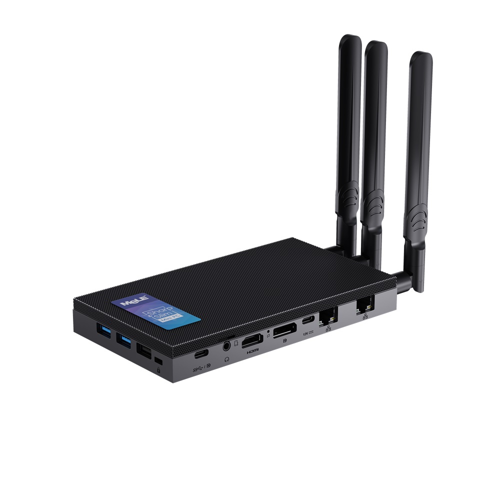 MeLE Mini PC Bez Wentylatora Moduł 4G LTE 2.5Gb Dual LAN N100 Mikro PC USB-C HDMI2.0+DP1.4 Komputery Stacjonarne