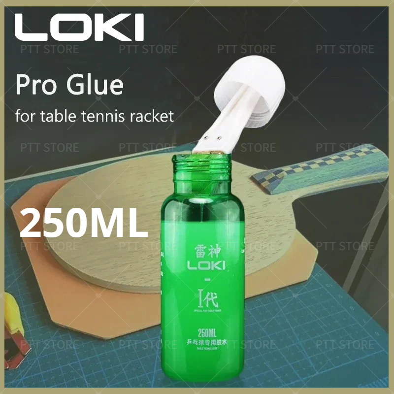 LOKI 250ml profesjonalny klej do tenisa stołowego z pędzlem organiczny klej do gumy do ping-ponga wzmacniacz kleju do gąbki do ping-ponga