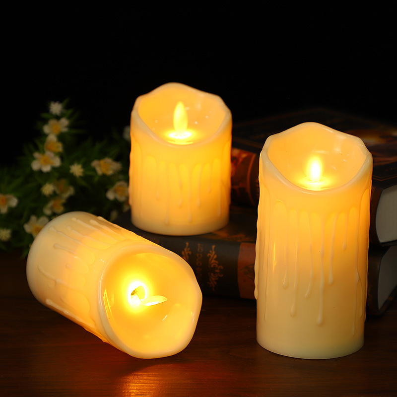 1-teilige elektronische Kerzenlichter, Simulation von Kunststoffkerzen, Hochzeit, Party, Geburtstag, Dekorationen, Familie, Ornamente, Dekorationen