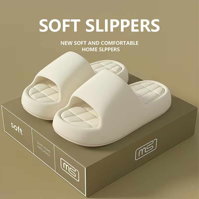 Sandal Wanita Modis Sol Lembut Tebal Anti-selip Tahan Aus untuk Dalam Ruangan, Sandal Kamar Mandi EVA untuk Pria, Sepatu Baru Musim Panas untuk Luar Ruangan