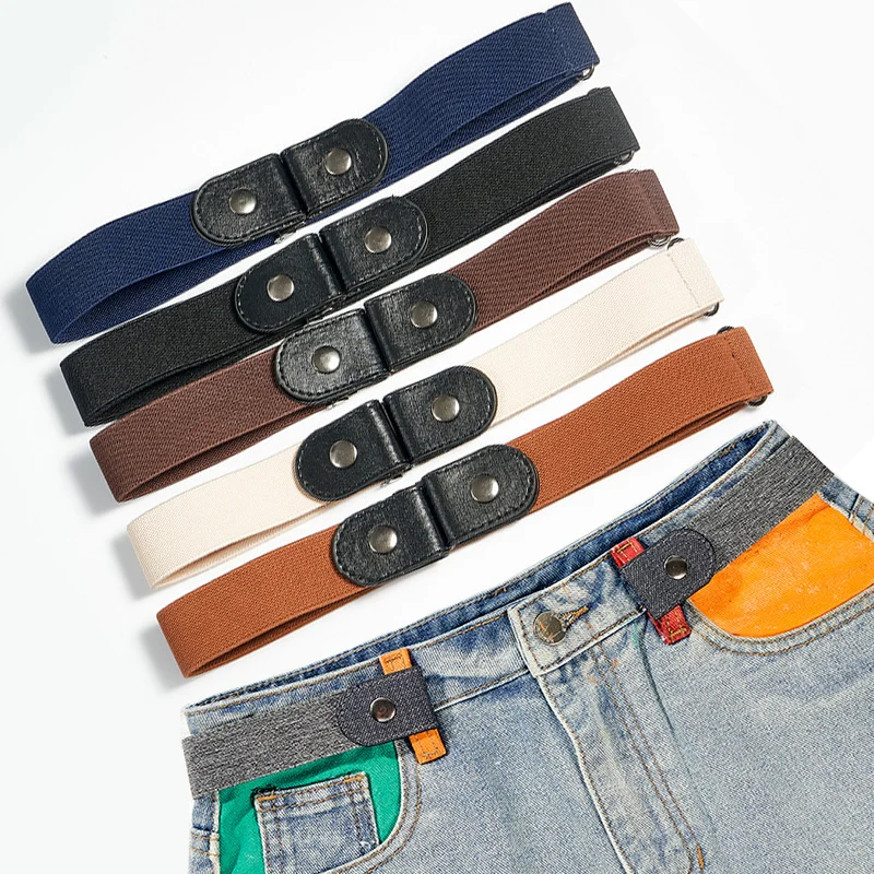 Cinto invisível sem costura calças preguiçosas cinto verão elástico jeans cinto feminino decorativo ins estilo
