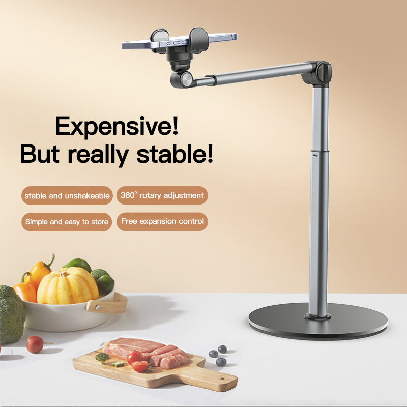 Mobile Phone Live Broadcast Overhead Shooting Stand, Aluminum Alloy 360-degree Rotatable, Extendable Lazy Desktop Stand