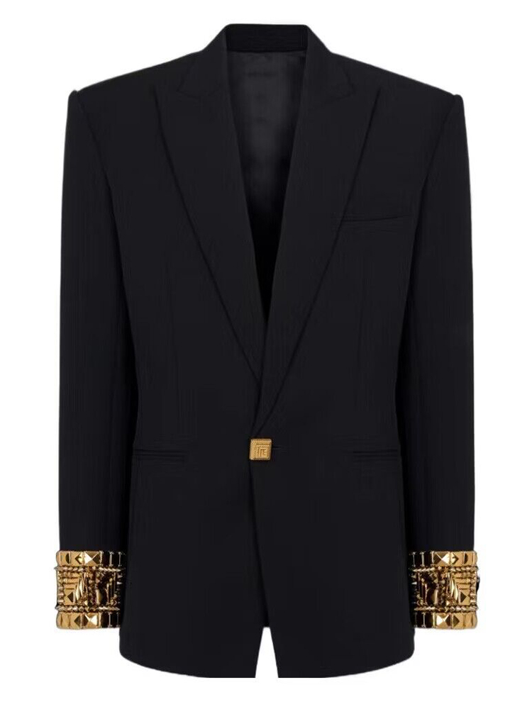 HIGH STREET nueva moda 2024 chaqueta de diseñador para mujer manga ajustada rebordear un solo botón