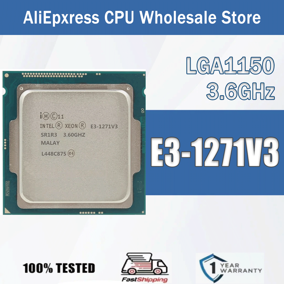 Intel Xeon E3-1271V3 3,6 GHz quad-core acht-draads 8M 80W E3 1271 V3 Computer CPU-processor Server E3 1271V3-pakket LGA 1150