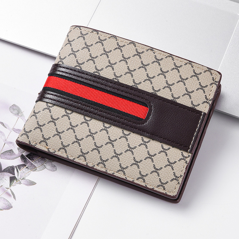 Cartera de cuero con múltiples ranuras para tarjetas para hombre, monedero ultrafino Simple tejido a mano, nuevo estilo