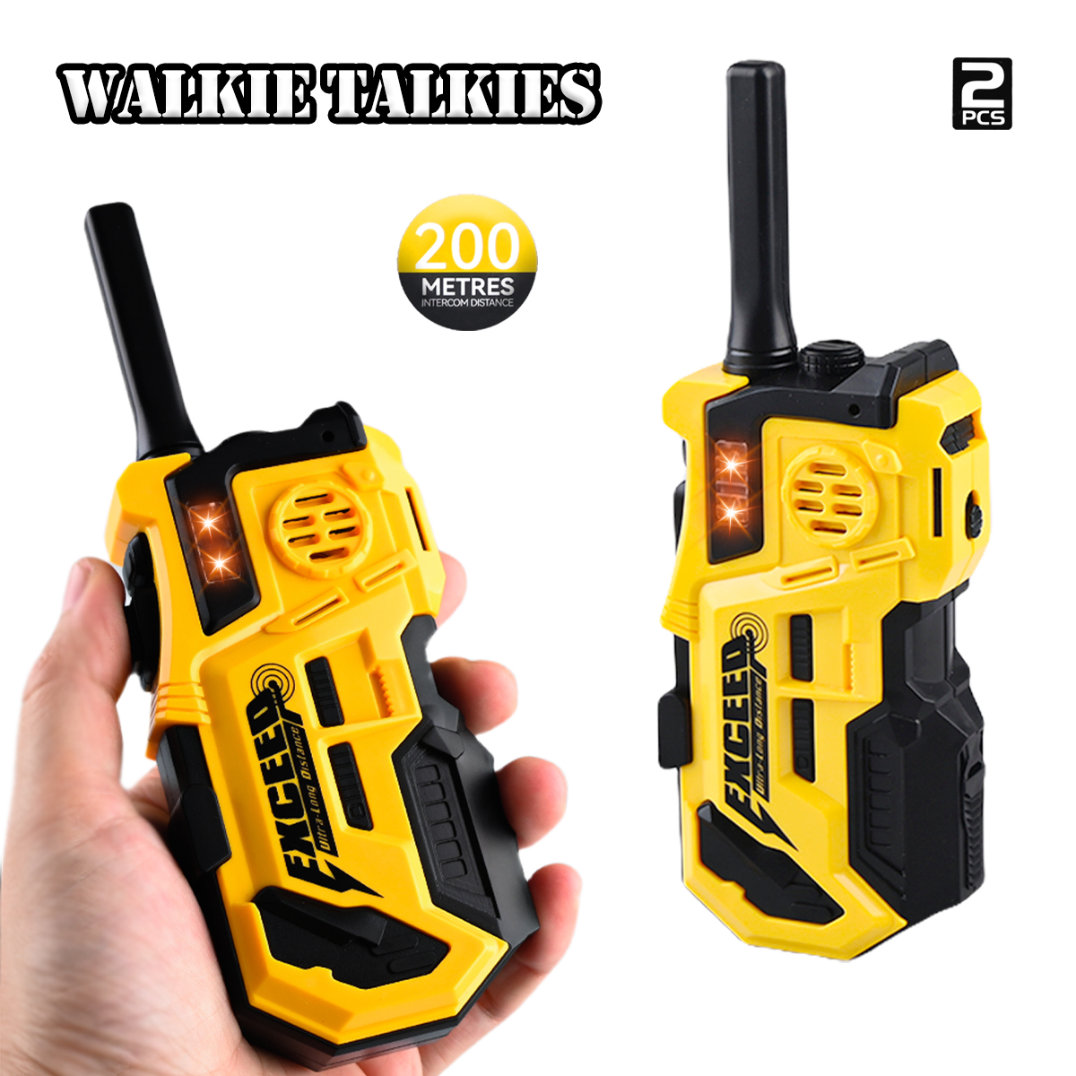 เครื่องส่งรับวิทยุ, 2 ชิ้น Long Range Talkies ของเล่นสําหรับเด็กช่องวิทยุ 2 ทิศทางของเล่นพร้อมแสง, สําหรับกีฬากลางแจ้งตั้งแคมป์ปีนเขา