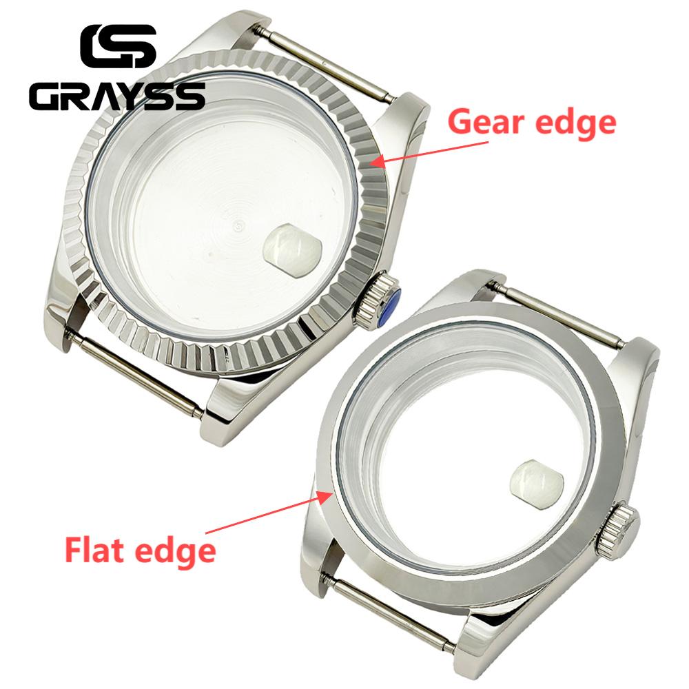 時計ケース,フラットギアエッジ,サファイアクリスタル,機械式ムーブメント,高品質スタイル,36mm, 39mm,nh35,nh36,nh34