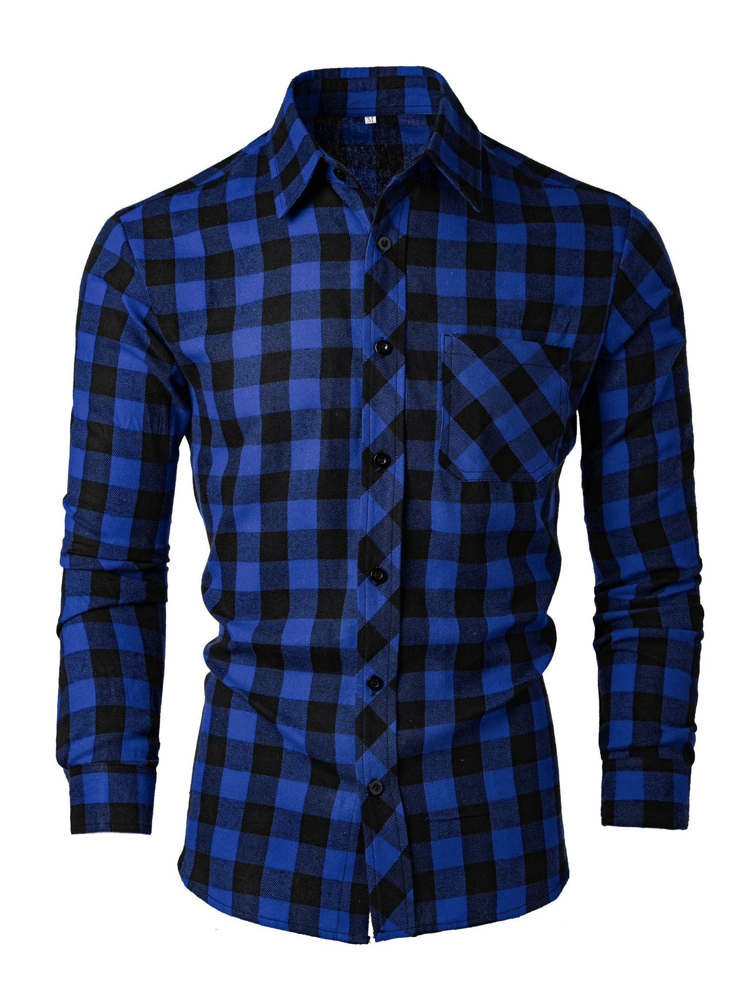 Chemise à carreaux à revers à manches longues pour hommes, nouvelle collection printemps et automne