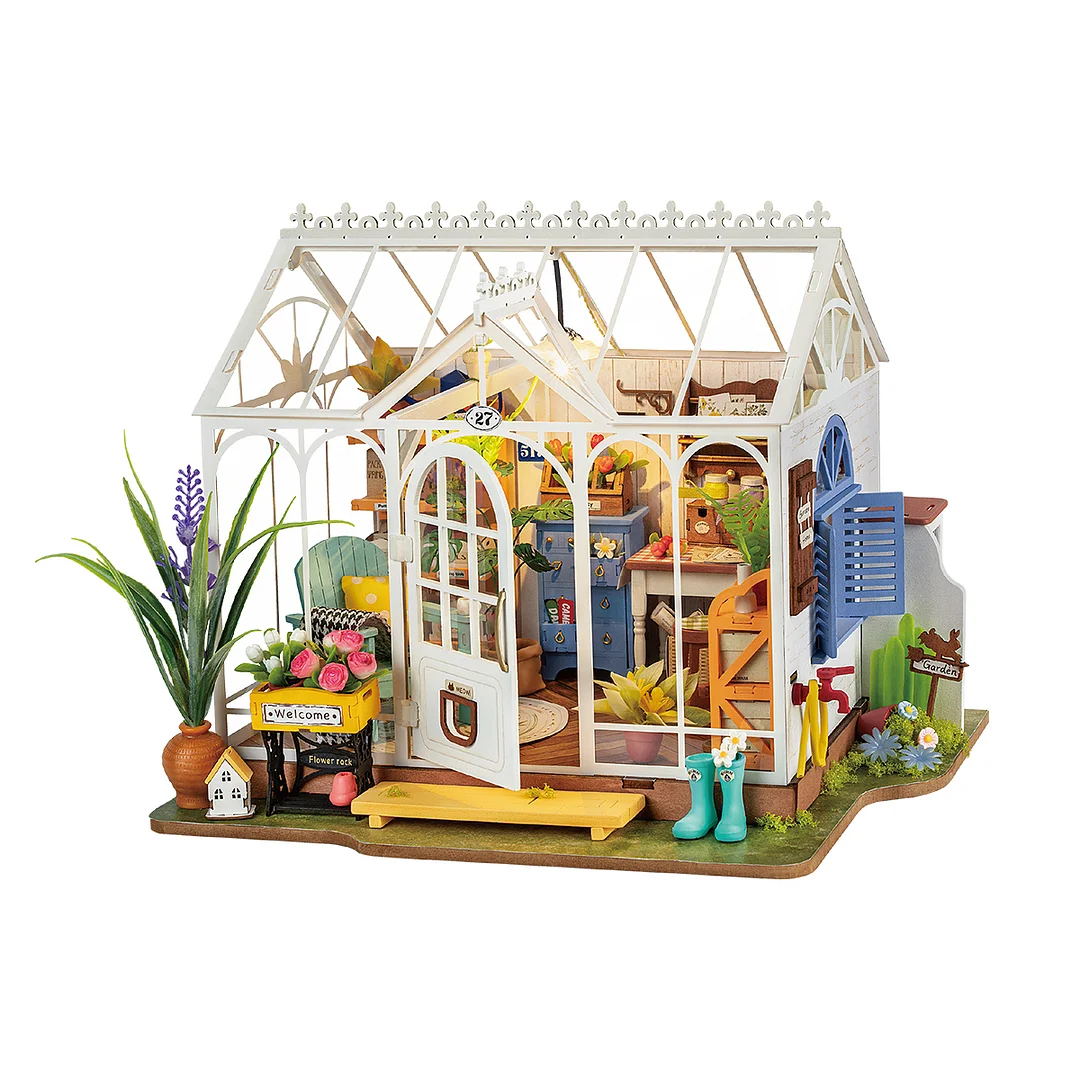 Robotime Rolife Dromerig Tuinhuis Diy Miniatuur Huis Kit Voor Meisjes Tieners Houten Poppenhuis Puzzel Eenvoudig Montage Home Decor