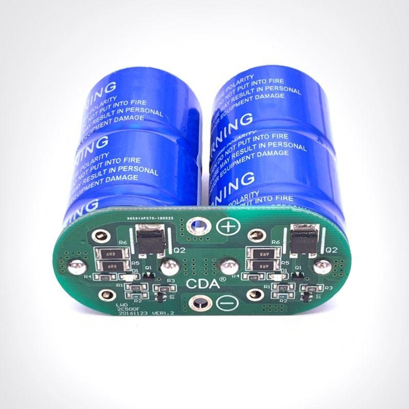 2pcs 2.7V 500F Super Farad Capacitor Single Row With Protection Board 5.4V 250F High Frequency Low ESR Ultracapacitor