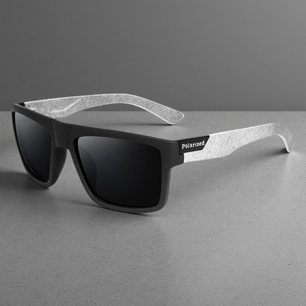 Óculos de Sol Polarizados Pretos para Homens e Mulheres, Clássicos, Estilo Quadrado, Óculos de Sol Masculinos Elegantes para Atividades ao Ar Livre, Direção, Pesca e Esportes UV400