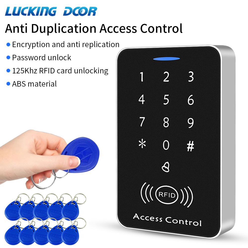 Controlador de acceso independiente encriptado anticopia, lector de tarjetas de Panel de dígitos de teclado de Control de acceso RFID de 125Khz para sistema de cerradura de puerta