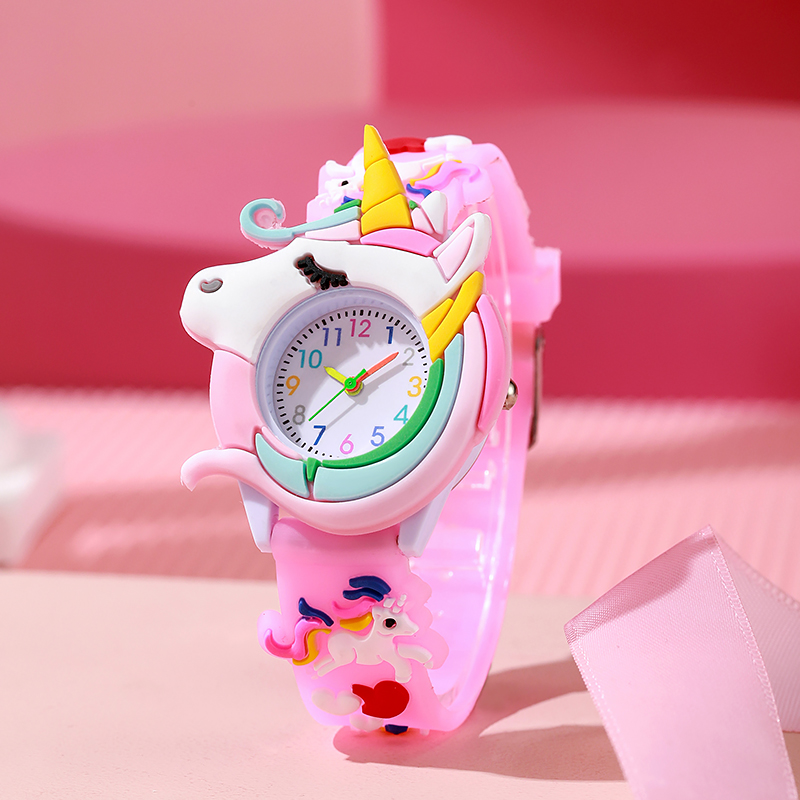 Relógio de presente de silicone de caixa para meninos e meninas bonito colorido adorável relógio de pulso infantil