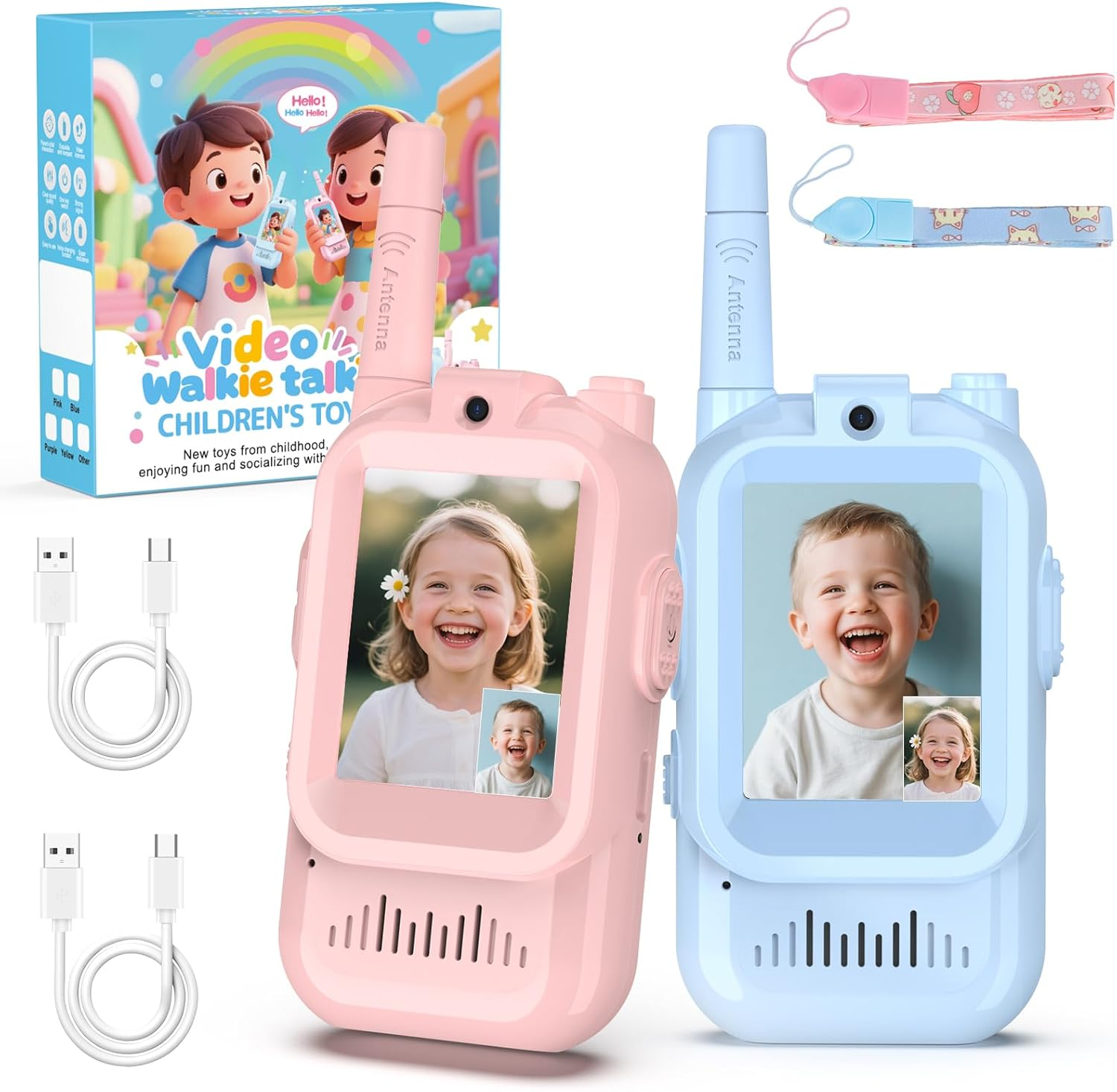 2 uds Airiton niños Video Walkie Talkie de largo alcance sin conexión de Internet con cámara para niños al aire libre regalo de Navidad
