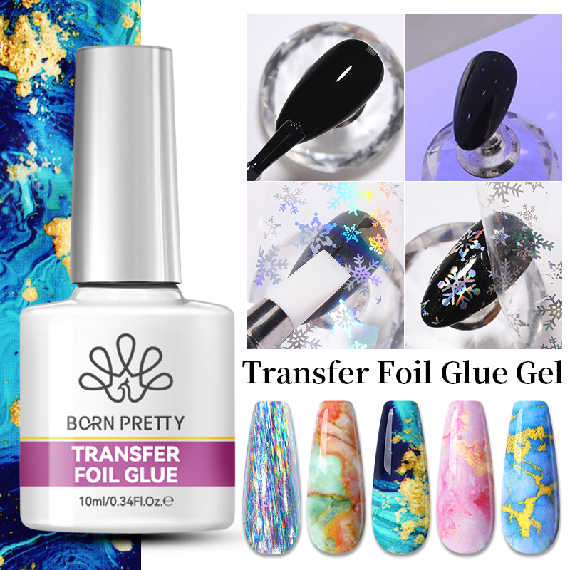 BORN PRETTY Transfer Foil Гель-лак для ногтей Полуперманентный лак для клейкой наклейки Клей для ногтей Soak Off UV LED Gel Nail Art Man