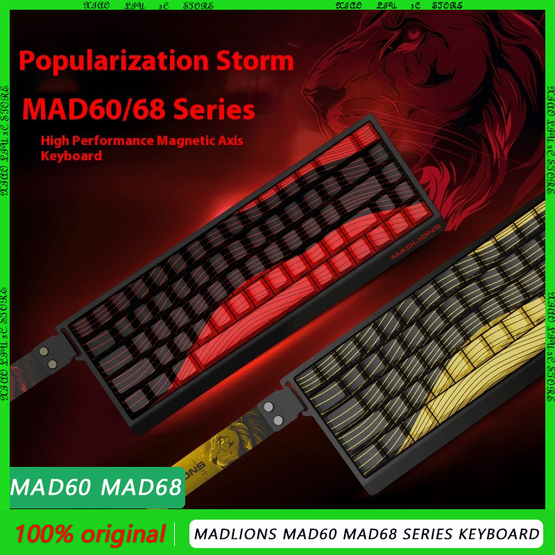 Nuevo Teclado mecánico con interruptor magnético serie MADLIONS MAD60 MAD68 personalizado E-sport 0.04RT 8K tasa de orolling 0.125ms latencia
