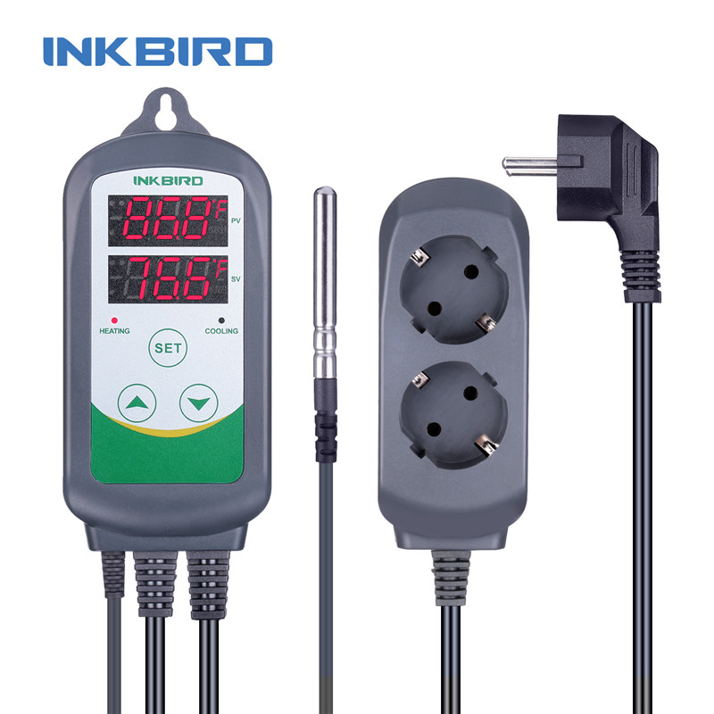 INKBIRD Pengatur Suhu Digital Termoregulasi ITC-308 AC 110-220V Keluaran Termostat Sensor Instrumen Kontrol Panas/Dingin