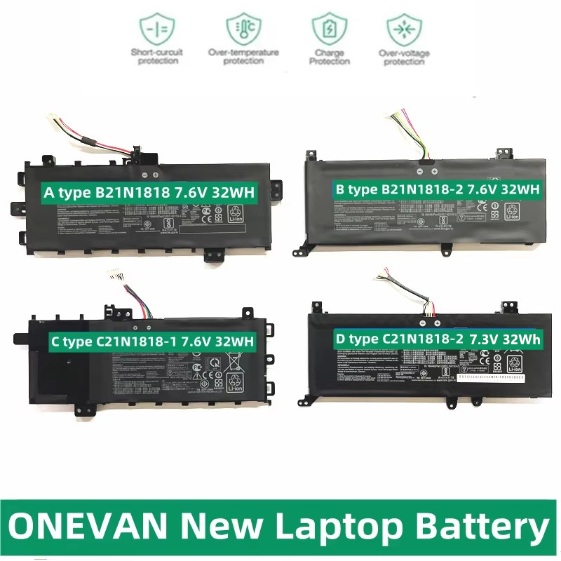 ONEVAN nowy C21N1818 B21N1818 B21N1818-2 B21N1818-3 baterii dla ASUS VivoBook 15 X512FA X509FB A509FA A409FL F509FJ X509UA