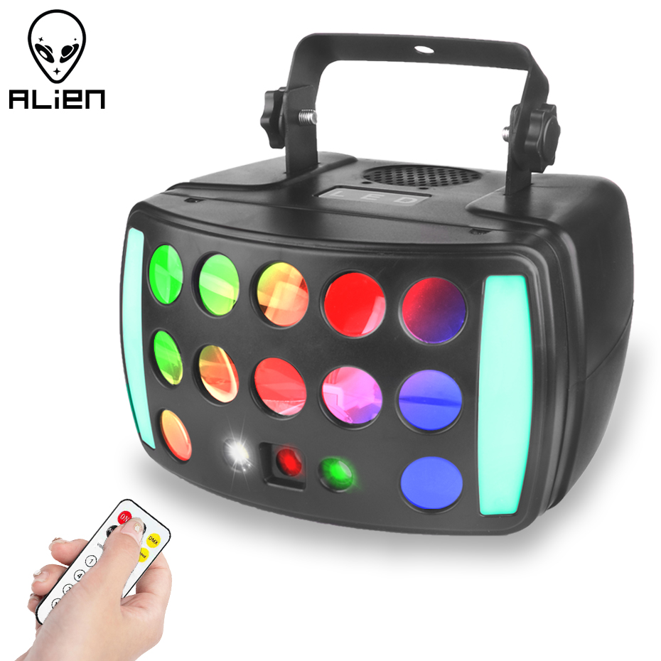 ALIEN Lumière de Scène 4 en 1 DJ Disco Derby Beam avec des motifs de Laser Rouge et Vert, LED Stroboscopique, un effet de marquise dynamique et colorée pour soirées, mariages, vacances, clubs, et discothèques