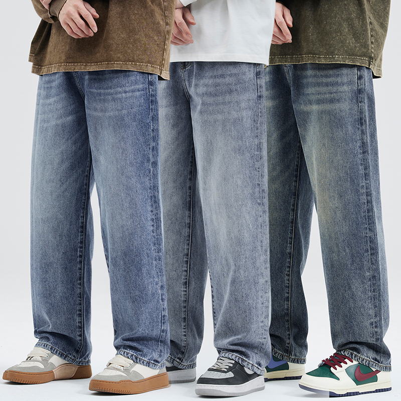Y2k Vintage Baggy Jeans voor Mannen Rechte Mode Streetwear Losse Denim Broek Mannelijke Merk Kleding Oversize Brede Broek Koreaans