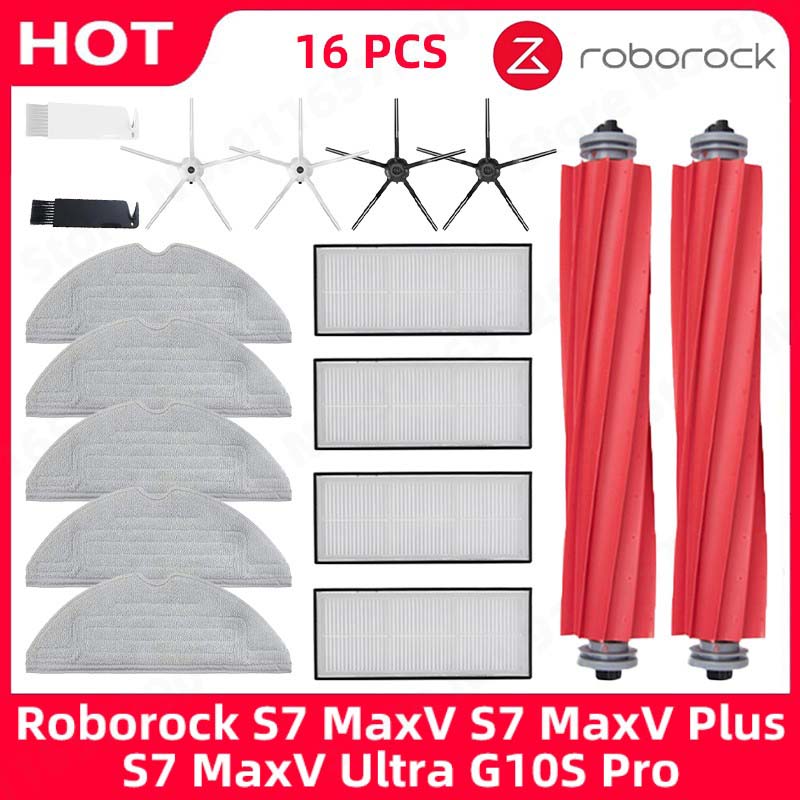 Roborock S7 MaxV S7 MaxV Plus S7 MaxV Cực G10S Bên Chính Bàn Chải Bộ Lọc Hepa Chổi Lau Nhà Phụ Tùng Máy Hút Chân Không bụi Phụ Kiện