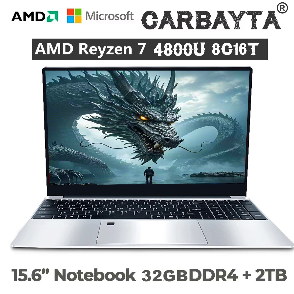 15,6 pulgadas Max RAM 32GB 2TB SSD portátil Metal Ultrabook AMD Ryzen 7 4800U Windows 11 pro ordenador portátil para juegos con 5G Bluetoot