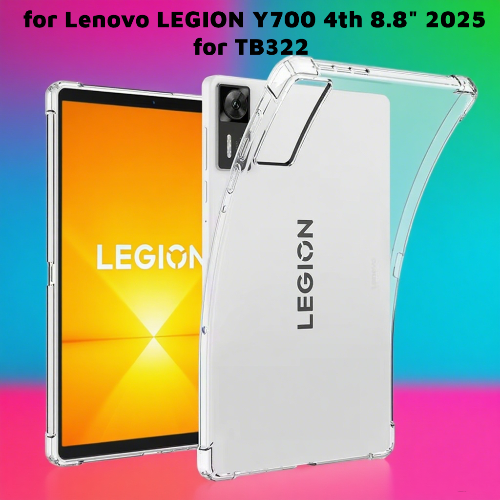 Przezroczyste etui na Lenovo LEGION Y700 4th 2025 Silikonowe etui z miękkiego TPU z poduszką powietrzną na Legion Y700 4th 8.8" 2025 TB322FC