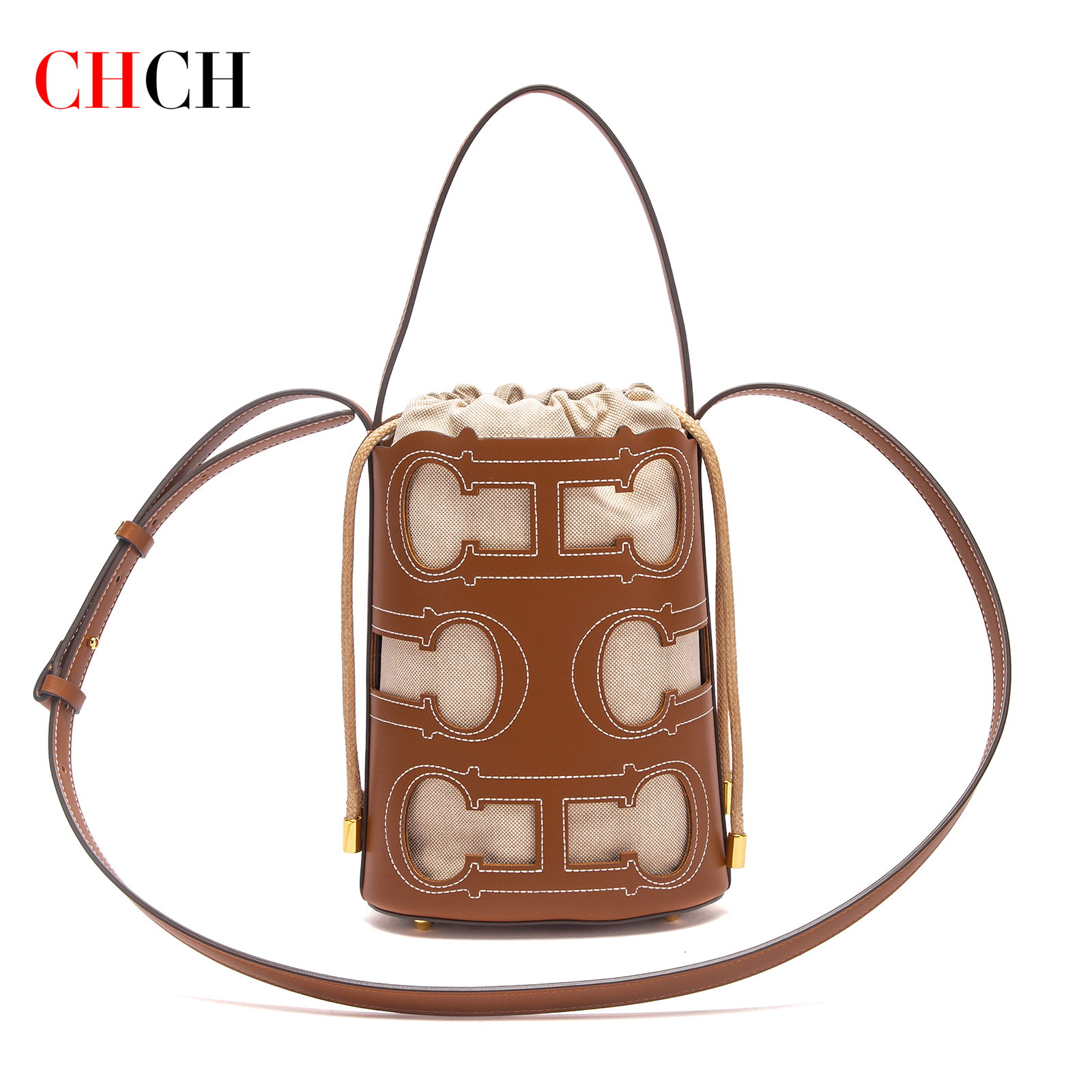 CHCH Dames Schoudertas 2026 Lente Holle Design Handtas Hoge Kwaliteit Afneembare Schouderriem 16.5*10*22.5cm
