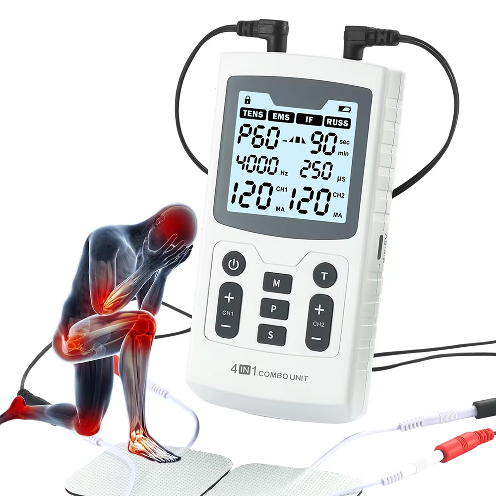 Estimulador Elétrico de Terapia Muscular, Dispositivo de Fisioterapia Interferencial de Alta Frequência, Massagem Corporal Ajustável, IFT, RES, TENS, EMS