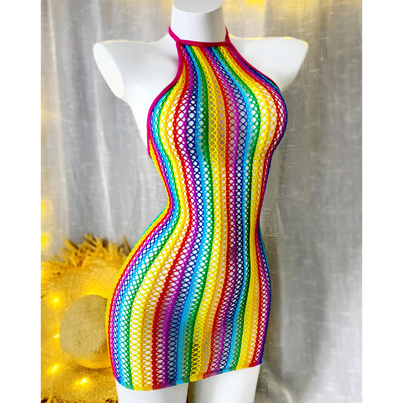 1 pièce Robe moulante sexy pour femme en résille ajourée transparente, tenue de plage sans bikini, maillot de bain d'été CT010