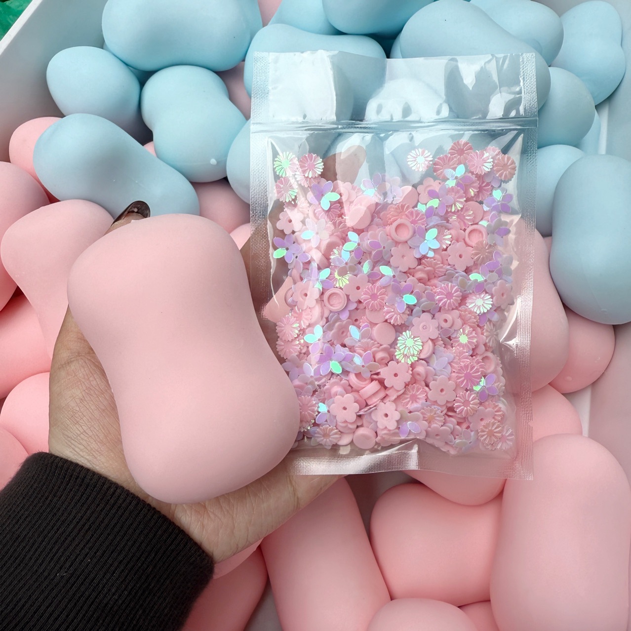 สบู่จำลองทำมือ บีบคลายเครียด - ลูกบอลบีบเล่นทรงกลม บรรจุไส้ ASMR ของเล่นบรรเทาความวิตกกังวลสำหรับผู้ใหญ่