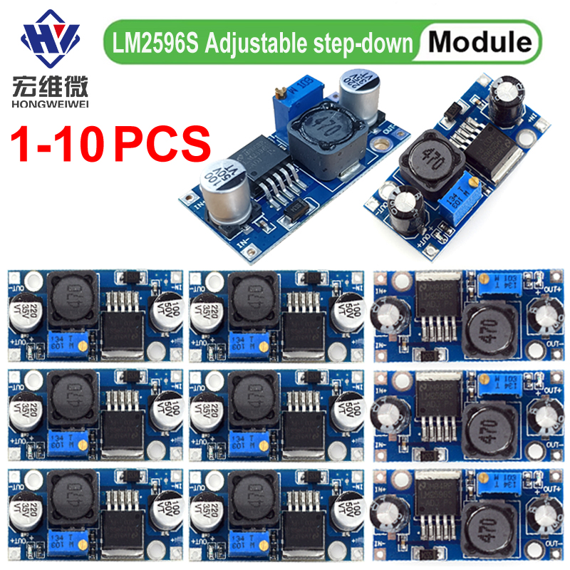 1-10PCS LM2596S DC-DC 3A 92% 스텝다운 전원 공급 장치 모듈 조정 가능한 스텝다운 모듈 3.2V-35V ~ 1.25V-30V 전압 조정기