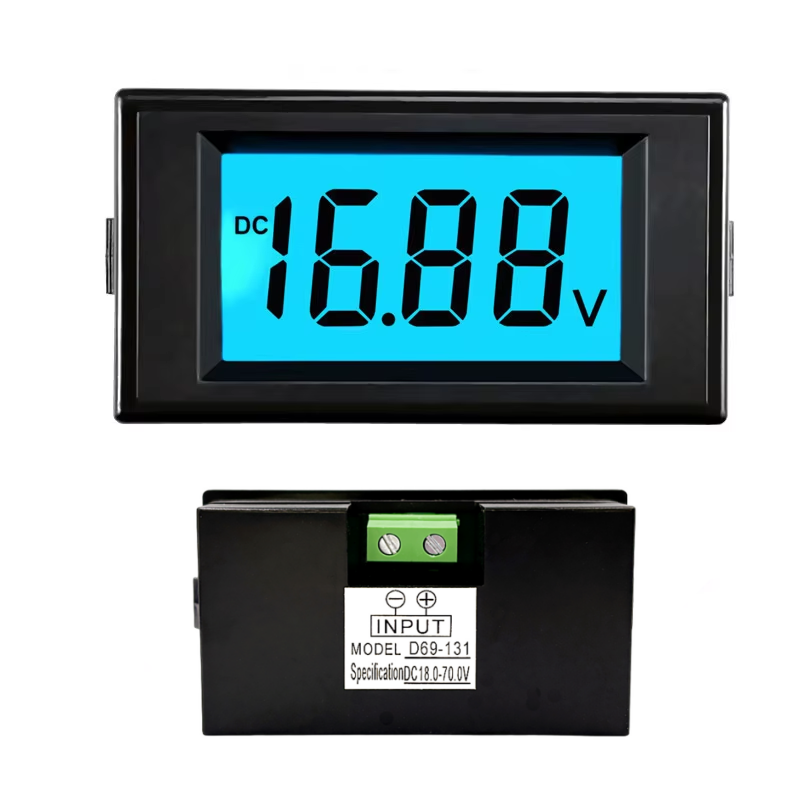 D69-131 DC voltmeter tampilan digital alat uji voltase kendaraan elektrik tes baterai LCD digital