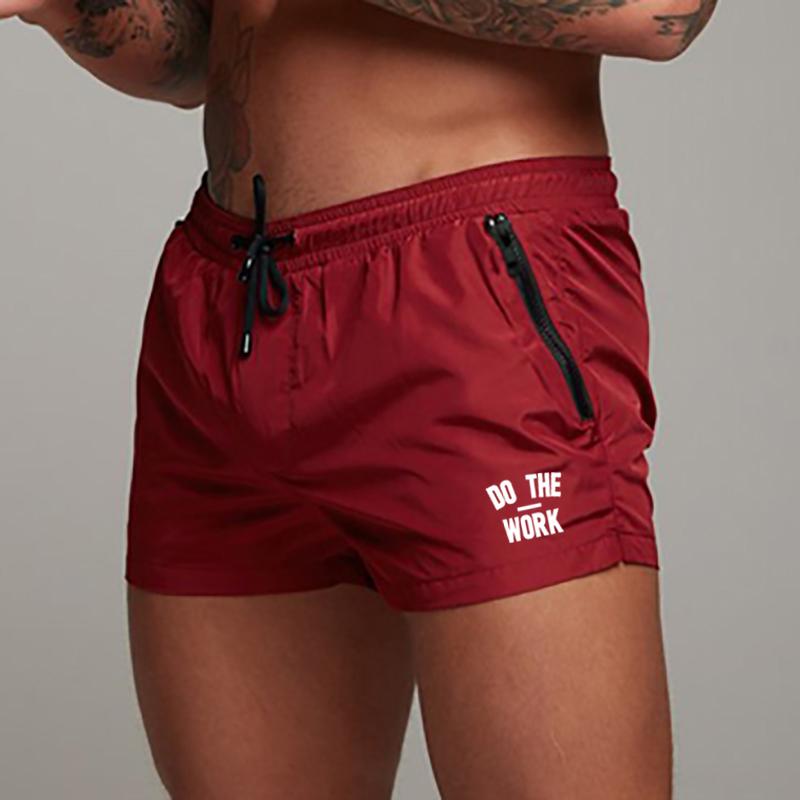 Calções de banho masculinos verão casual praia board shorts para homens secagem rápida correndo surf fitness ginásio shorts bolso com zíper