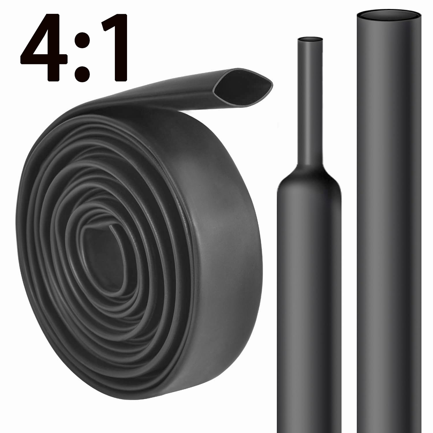 Rurka termokurczliwa 1M/2M/3M 4:1 średnica 4 6 8 12 16 20 24 32 40 52mm z gumową podkładką, rurka dwuścienna