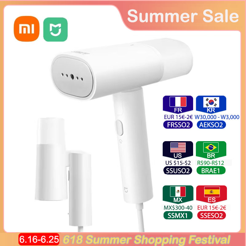 ใหม่ XIAOMI MIJIA Handheld Garment Steamer 2 เตารีดไอน้ําไฟฟ้าแบบพกพากําจัดไรแบนเครื่องรีดผ้า