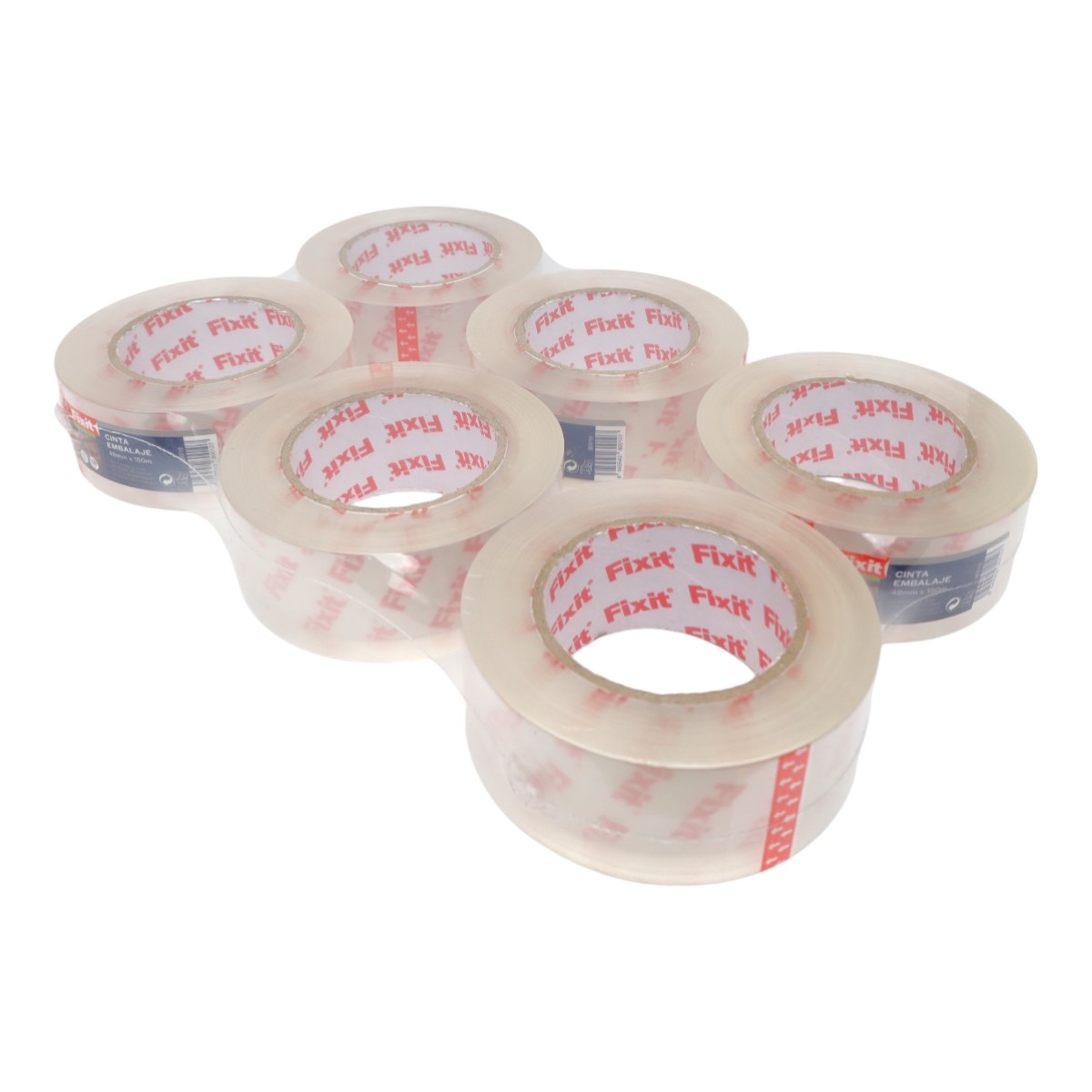 Pack de 6 o 12 Rollos Cinta Embalar 48MMx100M Transparente Fuerte y Adhesiva para Cajas y Paquetes