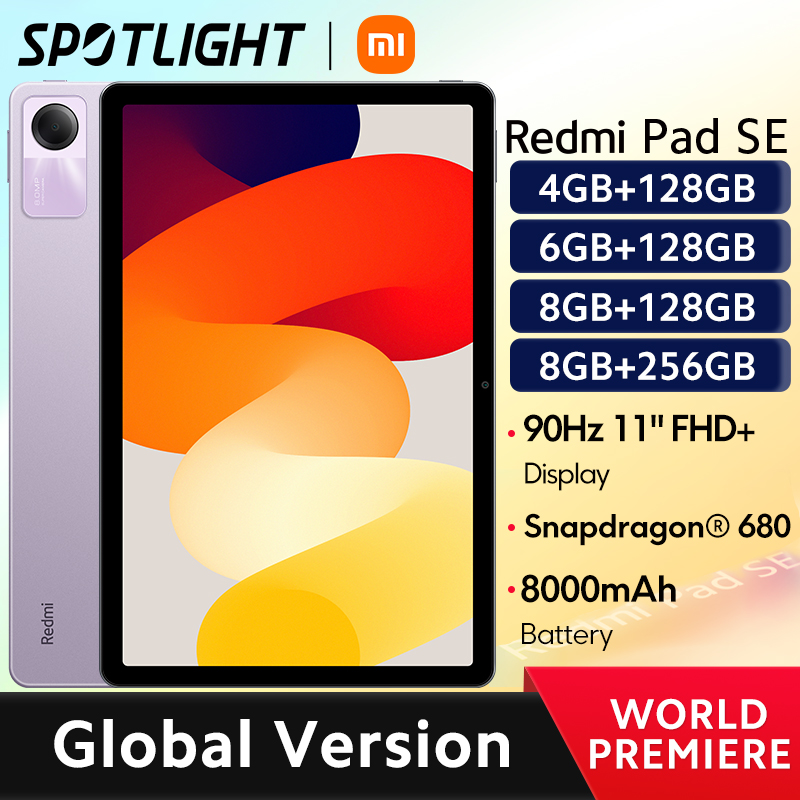 【Мировая премьера】Redmi Pad SE Xiaomi Global Version Mi Tablet Snapdragon ®   680 Четырехъядерные динамики 8000 мА Dolby Atmos ®   Дисплей 90 Гц, 11 дюймов