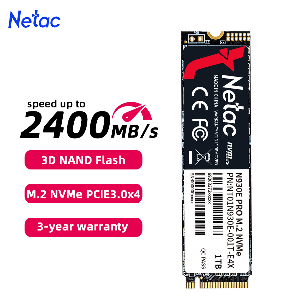 Netac NVMe SSD 1tb M2 SSD 512GB M2 NVME 256GB SSD Disk Hard Drive M.2 2280 PCIe Internal Solid State Drives for Laptop
