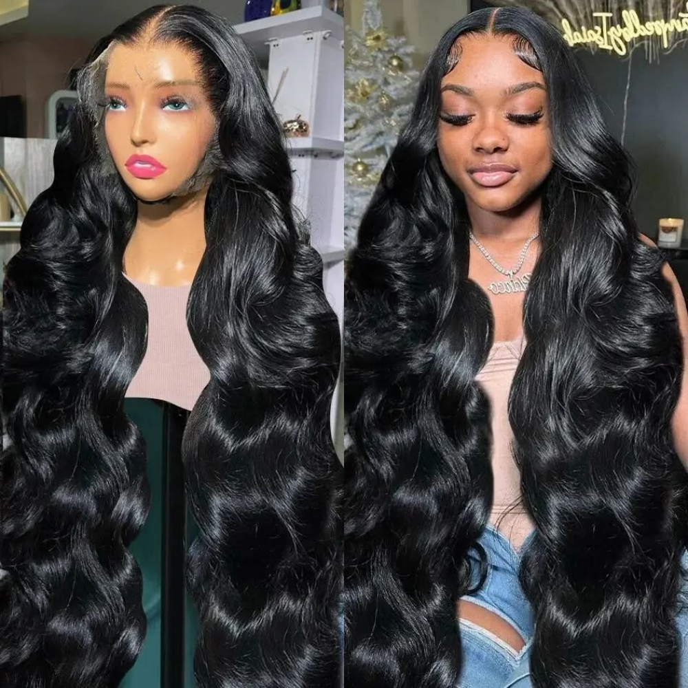 Peruka z naturalnych włosów Body Wave, bez kleju, gęstość 200% 220%, wstępnie przycięta, z koronką 13x6 13x4, 100% gotowa do założenia, bezklejowe peruki dla czarnoskórych kobiet.