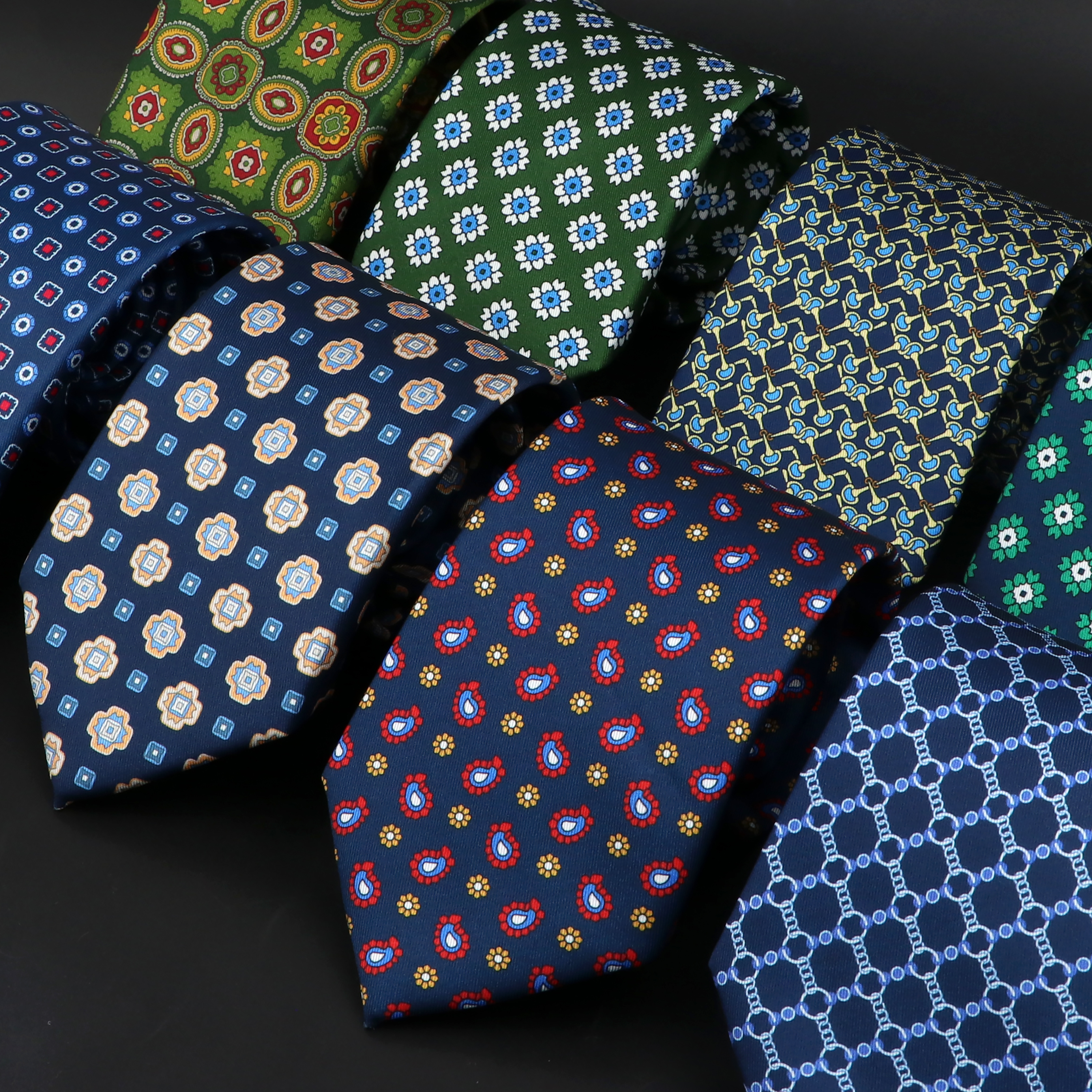 Nouveauté mode hommes 7.5cm aught vert bleu orange géométrique injaught pour hommes mariage réunion d'affaires 03/Wear accessoire