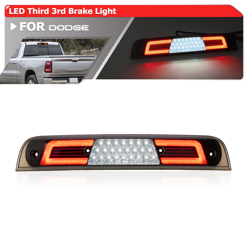 Smoked For RAM 1500 Pickup Truck 2019 2020 2021 2022 2023 2024 2025 LED High Level Third Brake Light White Cargo Roof Markers