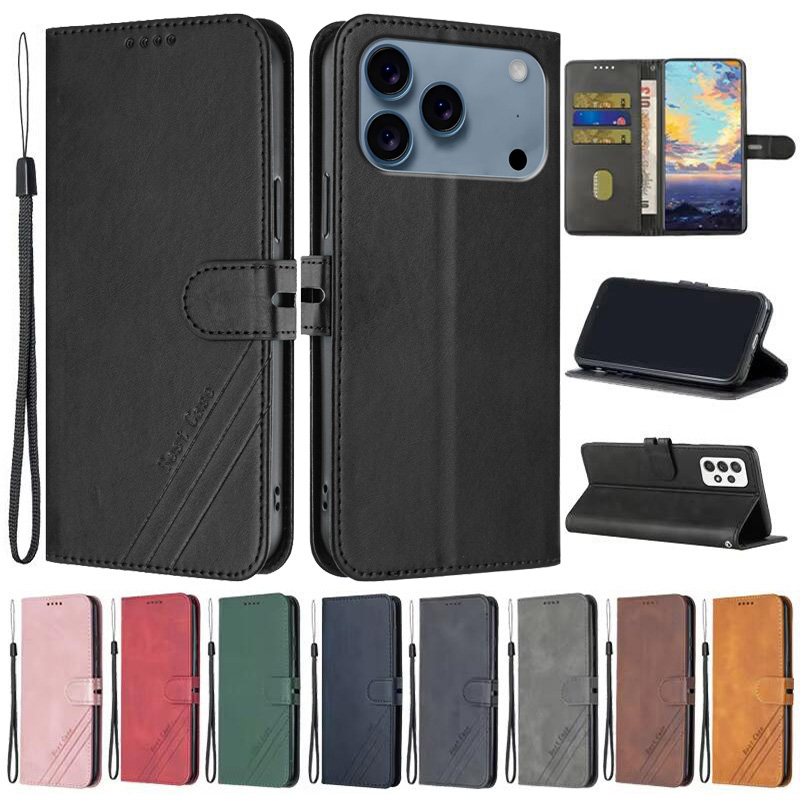 I Telefoon 17 Pro Max Case Voor iphone 17 pro max Lederen Flip Case op Voor Coque Apple iPhone 17 17 Pro Air gevallen Magneet Portemonnee Cover