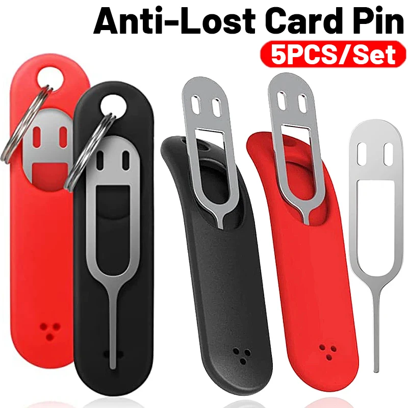 5/1PCS ตลก Anti-Lost การ์ด Pin สําหรับ iPhone 15 14 Xiaomi Samsung Universal ซิมการ์ด Remover ถาดเปิดซิมการ์ด Eject เครื่องมือ