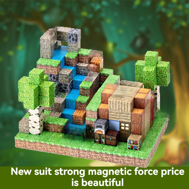 Meine Welt Modell Set Bausteine Cube Kreative Montage Modell Spielzeug Für Kinder Magnetische Wort Spielzeug Kinder Geburtstag Weihnachten Geschenk