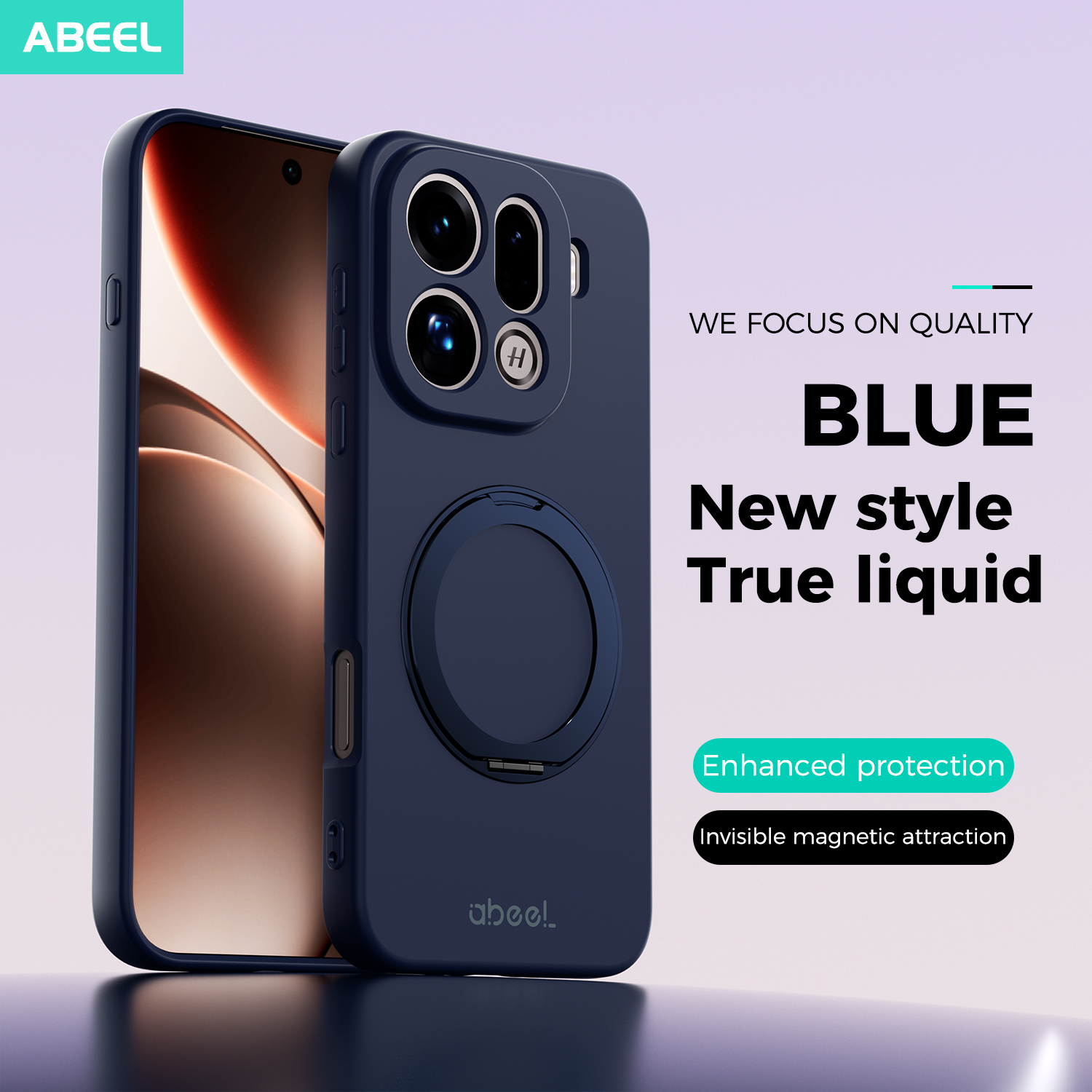 Чехол для OPPO Find X9 Pro из жидкого силикона с эффектом прикосновения к коже, с кольцом-держателем MagSafe и мягким внутренним покрытием из искусственного меха