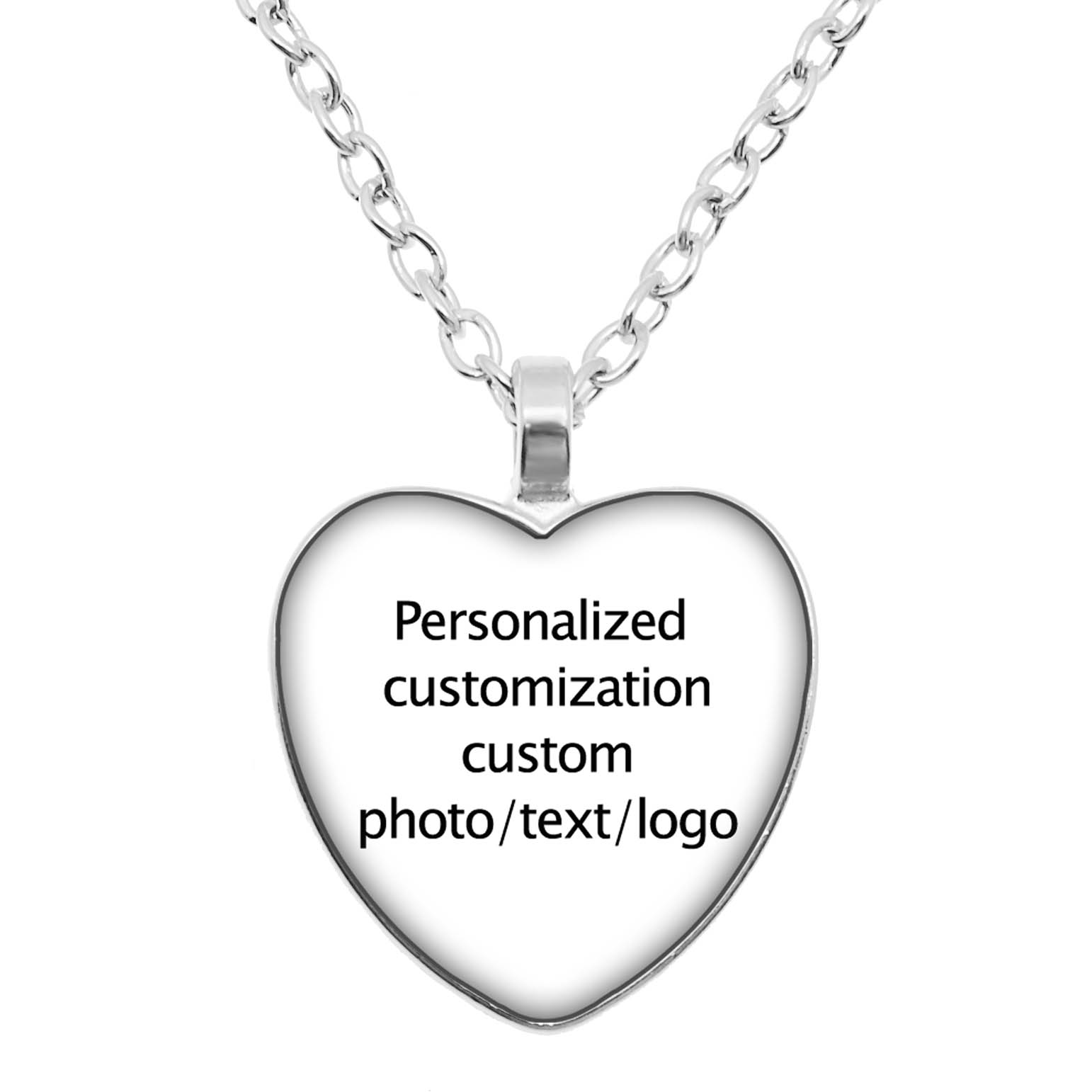 Personalisierte Halsketten für personalisierte individuelle Anhänger Pfirsich Herz Halskette Glas Anhänger Mama Papa Baby individuelle Geschenke Schmuck
