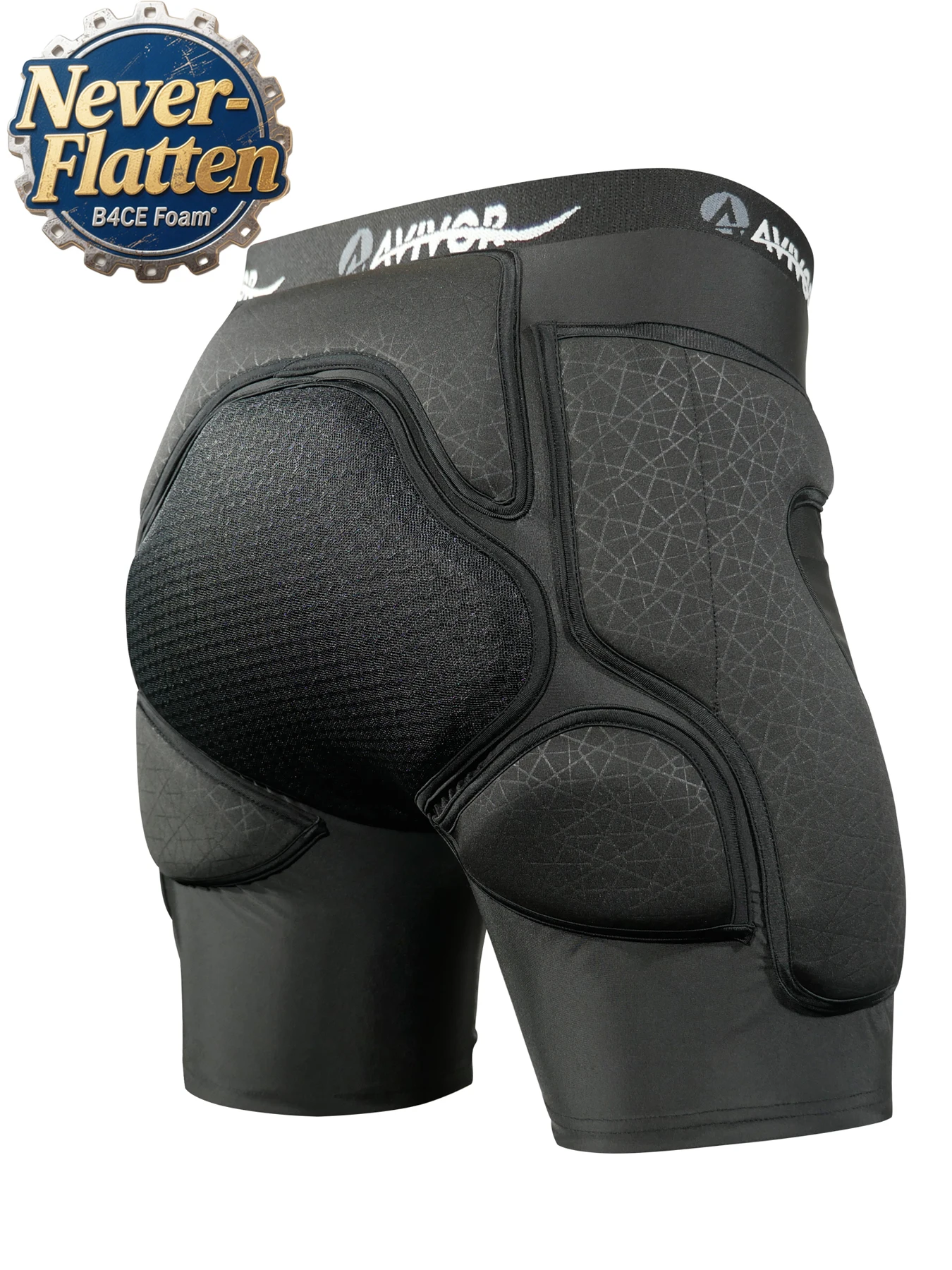 AVIVOR Never-Flatten Foam Padded Shorts | Full Coverage & Breathable | Low-Profile Protection for Ski/Skate/Skateboard (Adults)